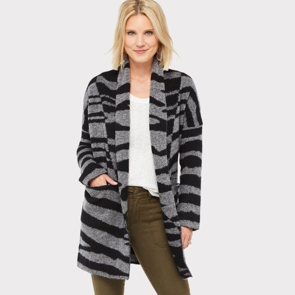 RD Style Oversized Zebra Striped Cardigan - NWT - Picture 2 of 7